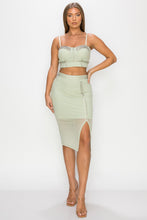 Load image into Gallery viewer, IRIS DESIGN Studded Stone Cami Top &amp; Slit Mini Skirts Set