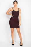 IRIS DESIGN Sleeveless Sparkle Honeycomb Bodycon Dress