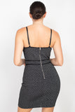 IRIS DESIGN Sleeveless Sparkle Honeycomb Bodycon Dress