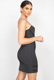 IRIS DESIGN Sleeveless Sparkle Honeycomb Bodycon Dress