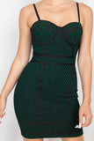 IRIS DESIGN Sleeveless Sparkle Honeycomb Bodycon Dress