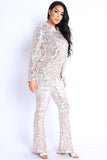 KTOO Sequin Button Down Shirt And Pant Set