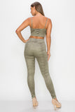 IRIS DESIGN Embossed Snake Print Top And Leggings Set