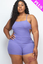 Load image into Gallery viewer, CAPELLA APPAREL Plus Ribbed Sleeveless Back Cutout Bodycon Active Romper