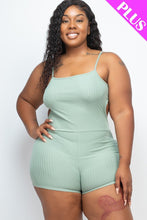 Load image into Gallery viewer, CAPELLA APPAREL Plus Ribbed Sleeveless Back Cutout Bodycon Active Romper