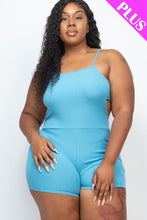 Load image into Gallery viewer, CAPELLA APPAREL Plus Ribbed Sleeveless Back Cutout Bodycon Active Romper