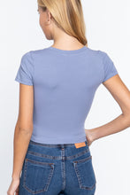 Load image into Gallery viewer, ACTIVE BASIC Short Sleeve V-neck Crop Top