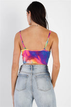 Load image into Gallery viewer, TASHA APPAREL Multi Color Neon Tie-dye Lurex Cowl Neck Sleeveless Crop Top