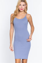 Load image into Gallery viewer, ACTIVE BASIC Round Neck Cami Rib Sweater Dress