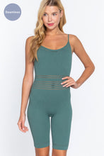 Load image into Gallery viewer, ACTIVE BASIC Round Neck Pointelle Detail Seamless Rib Romper