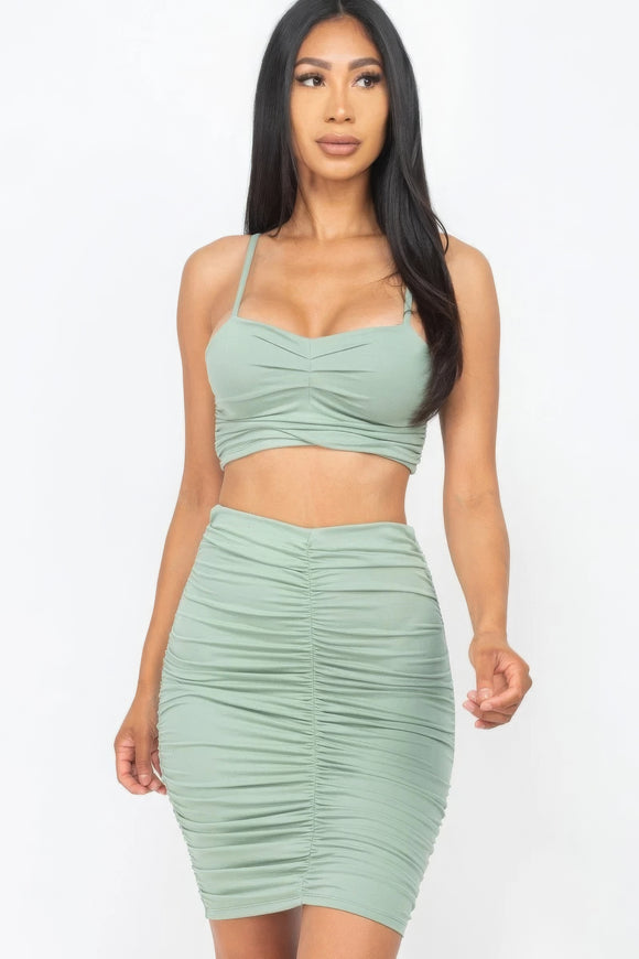 CAPELLA APPAREL Crop Top And Skirt Sets