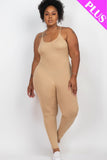 CAPELLA APPAREL Plus Size Solid Bodycon Cami Jumpsuit