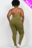 CAPELLA APPAREL Plus Size Solid Bodycon Cami Jumpsuit