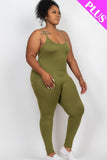 CAPELLA APPAREL Plus Size Solid Bodycon Cami Jumpsuit