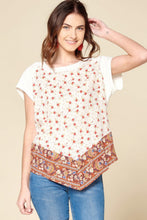 Load image into Gallery viewer, ODDI Ditsy Floral Border Printed Loose-fit Tee