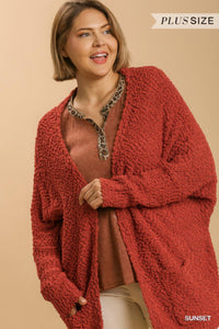 UMGEE Open Front Oversized Cardigan Sweater With Pockets