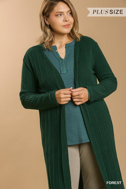 UMGEE Open Front Long Body Cardigan