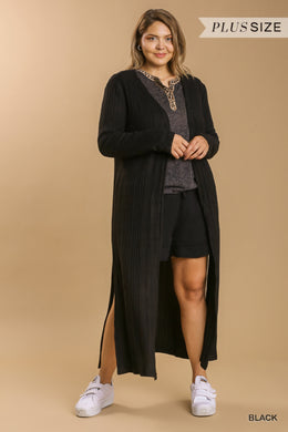 UMGEE Open Front Long Body Cardigan