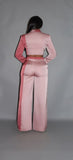 CAPSULLE Crop Blazer With Matching Low Rise Wide Leg Pant Set With Pockets