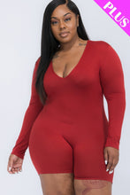 Load image into Gallery viewer, CAPELLA APPAREL Plus V-neck Long Sleeve Bodycon Romper