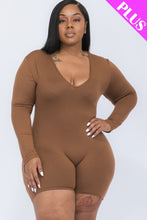 Load image into Gallery viewer, CAPELLA APPAREL Plus V-neck Long Sleeve Bodycon Romper