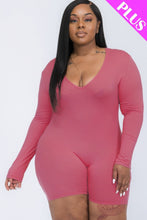 Load image into Gallery viewer, CAPELLA APPAREL Plus V-neck Long Sleeve Bodycon Romper