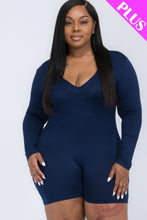 Load image into Gallery viewer, CAPELLA APPAREL Plus V-neck Long Sleeve Bodycon Romper