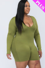 Load image into Gallery viewer, CAPELLA APPAREL Plus V-neck Long Sleeve Bodycon Romper