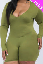 Load image into Gallery viewer, CAPELLA APPAREL Plus V-neck Long Sleeve Bodycon Romper