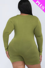 Load image into Gallery viewer, CAPELLA APPAREL Plus V-neck Long Sleeve Bodycon Romper