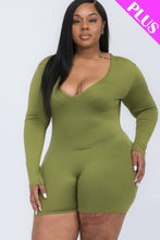 Load image into Gallery viewer, CAPELLA APPAREL Plus V-neck Long Sleeve Bodycon Romper