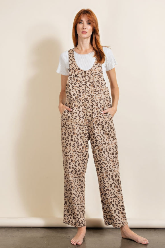 EASEL Animal/leopard Printed Jumpsuit