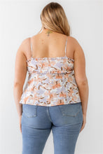 Load image into Gallery viewer, TASHA Plus Floral Print Woven Ruffle Sleeveless Back Zipper Tank Top