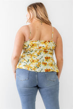 Load image into Gallery viewer, TASHA Plus Floral Print Woven Ruffle Sleeveless Back Zipper Tank Top