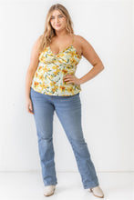 Load image into Gallery viewer, TASHA Plus Floral Print Woven Ruffle Sleeveless Back Zipper Tank Top