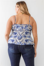 Load image into Gallery viewer, TASHA Plus Floral Print Woven Ruffle Sleeveless Back Zipper Tank Top