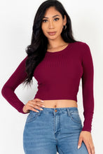 Load image into Gallery viewer, CAPELLA APPAREL Long Sleeve Round Neck Basic Crop Top