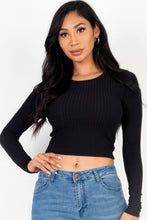 Load image into Gallery viewer, CAPELLA APPAREL Long Sleeve Round Neck Basic Crop Top