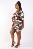 KTOO Camo Printed Crop Top And Biker Short Set