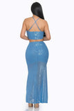 CAPSULLE Sexy Back Sequin Maxi Dress