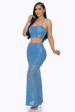 CAPSULLE Sexy Back Sequin Maxi Dress