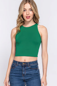 ACTIVE BASIC Halter Neck Crop Top