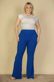 CAPELLA APPAREL Plus Size Bubble Fabric Flare Pants