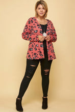 Load image into Gallery viewer, EMERALD Plus Size Animal Printed Open Front Cropped Cardigan