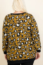 Load image into Gallery viewer, EMERALD Plus Size Cozy Animal Mir Print With Brush Button Up Cardigan