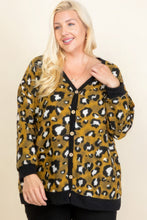 Load image into Gallery viewer, EMERALD Plus Size Cozy Animal Mir Print With Brush Button Up Cardigan