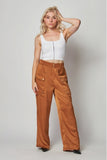 ITSSY Satin Cargo Pocket Wide Leg Pants