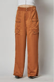 ITSSY Satin Cargo Pocket Wide Leg Pants