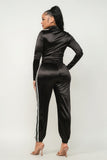 JULIA Front Zip Up Stripes Detail Jacket And Pants Set