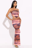 KTOO Printed Tube Top And Maxi Skirt